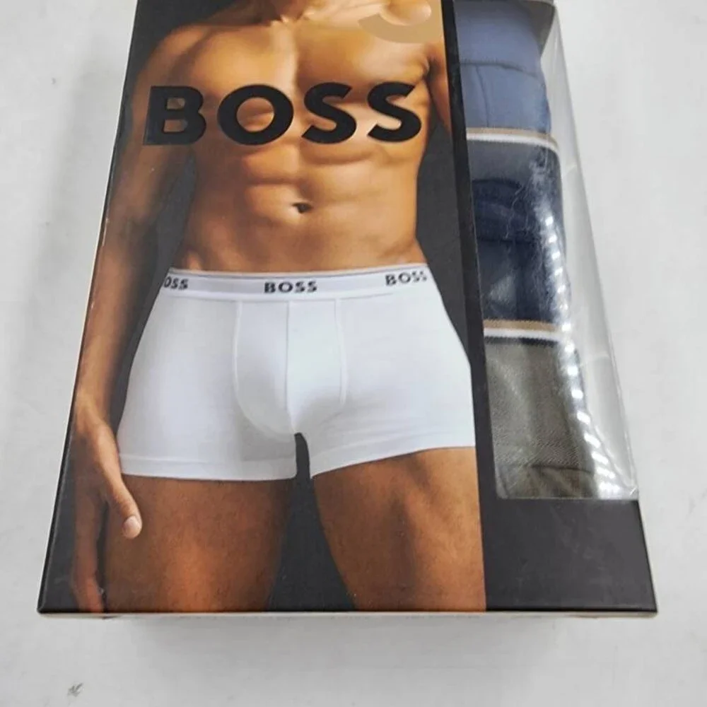 BOSS by Hugo Boss Logo Power Trunks Men's S Navy/Blue/Thyme Pull On - 3pk.